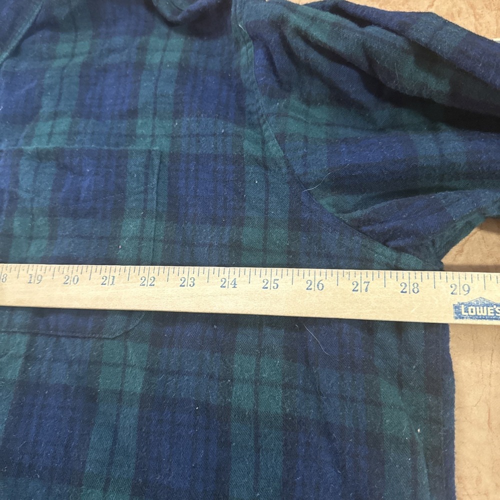 VTG LL Bean Flannel Mens Sz 2XLT Tall Black Watch Tartan Plaid Button Down L/S - Picture 5 of 7